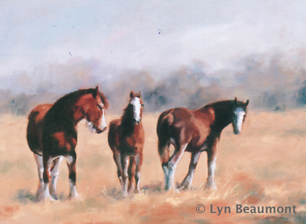 Lyn-Beaumont-Artist-equine-Gentle-Giants-50x60cm-for-sale