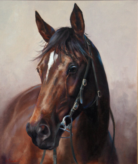 lyn-beaumont-artist-equine-Makybe-Diva-Head-Study